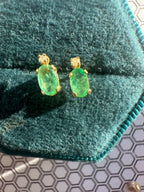 emerald and diamond studs // fan jackets
