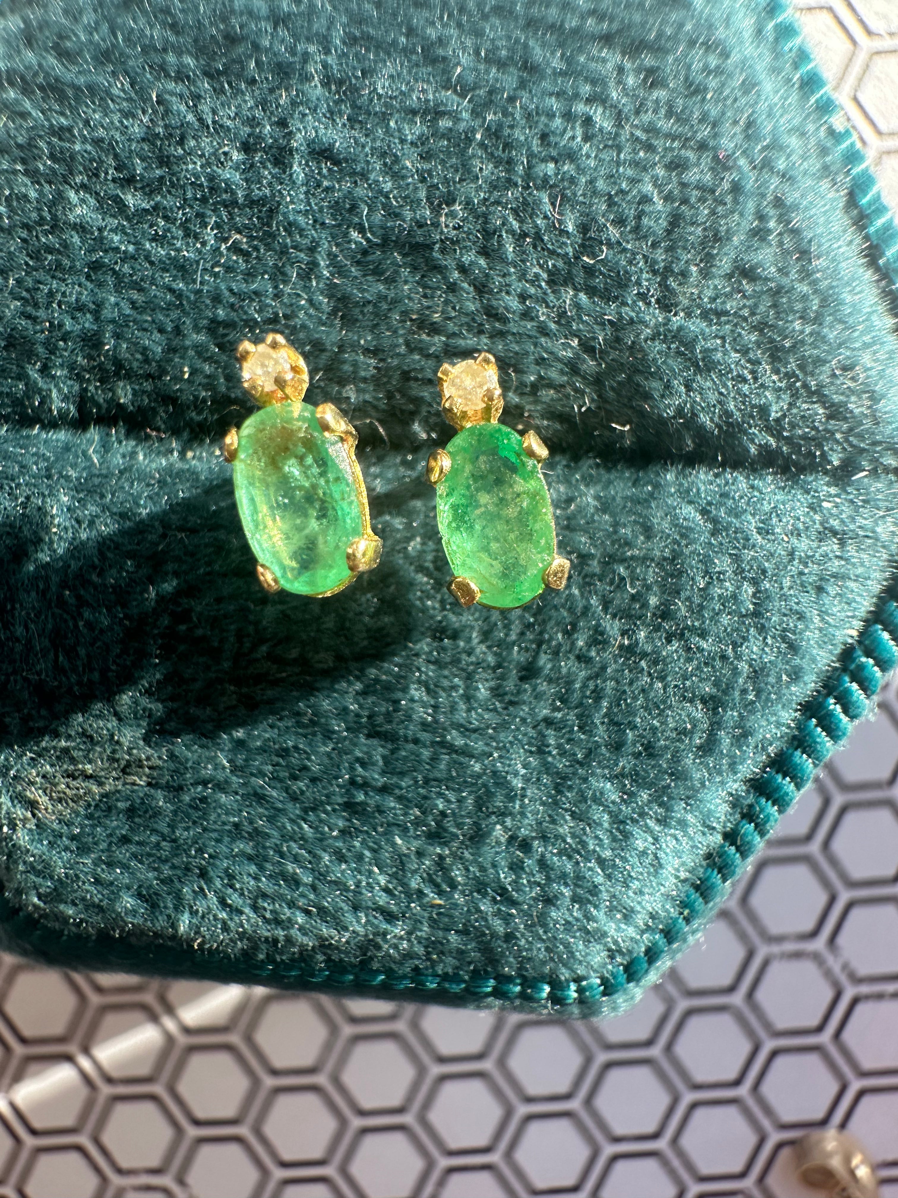 emerald and diamond studs // fan jackets