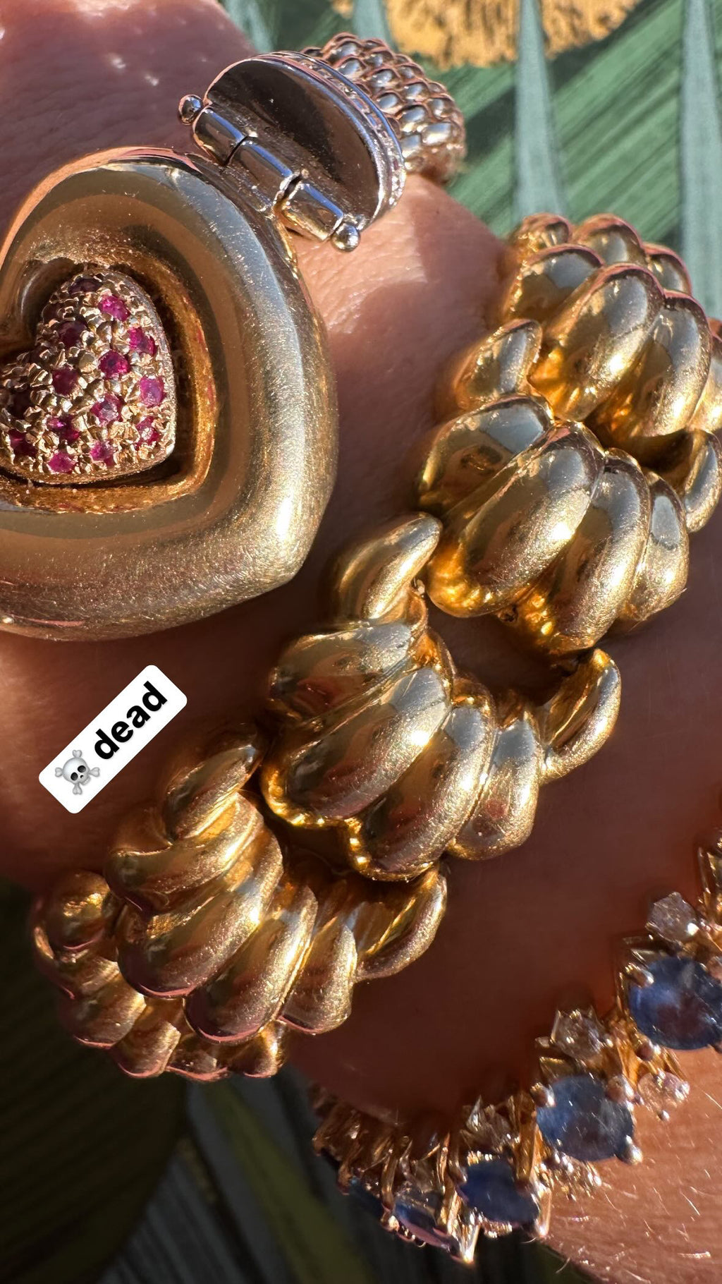 vintage 18k heavy croissant bracelet