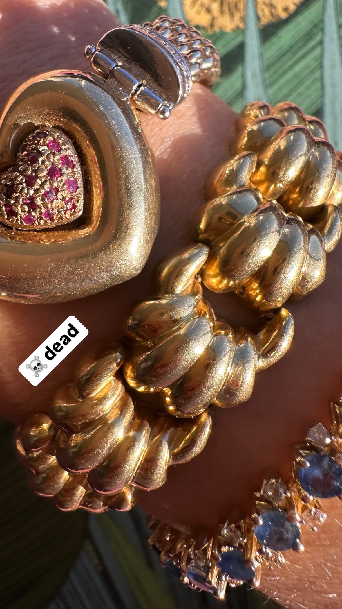 vintage 18k heavy croissant bracelet