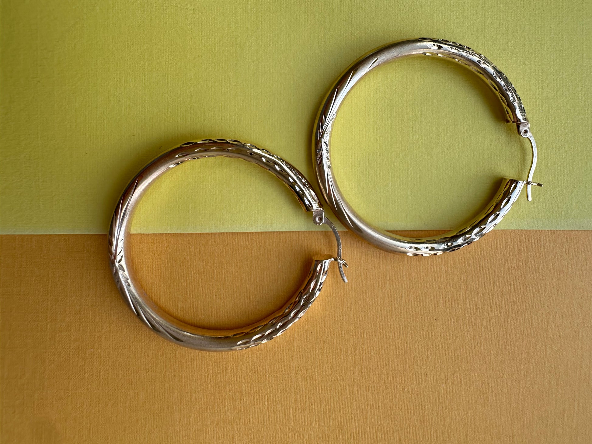 oversized etched hoop