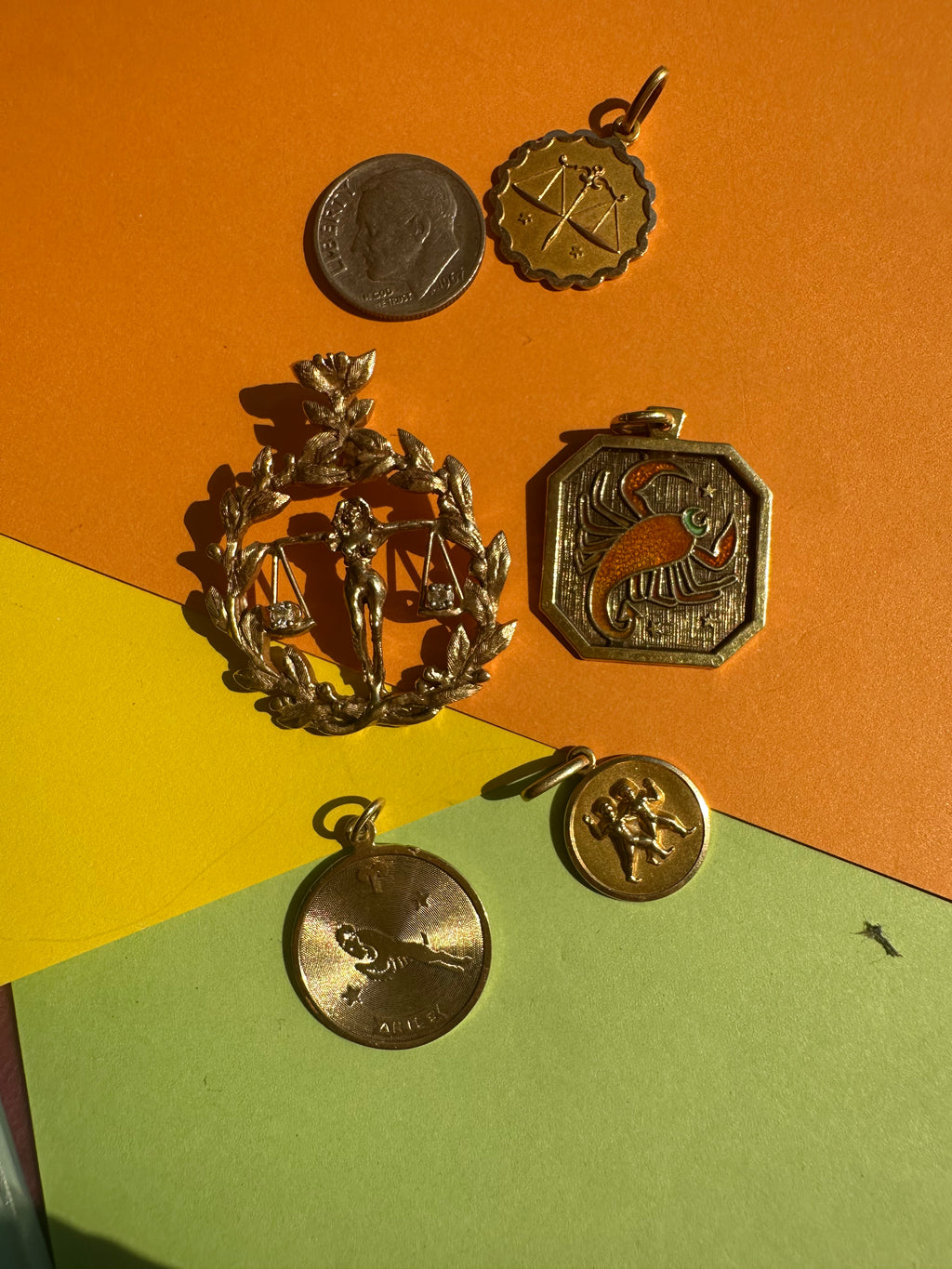 vintage zodiac charms