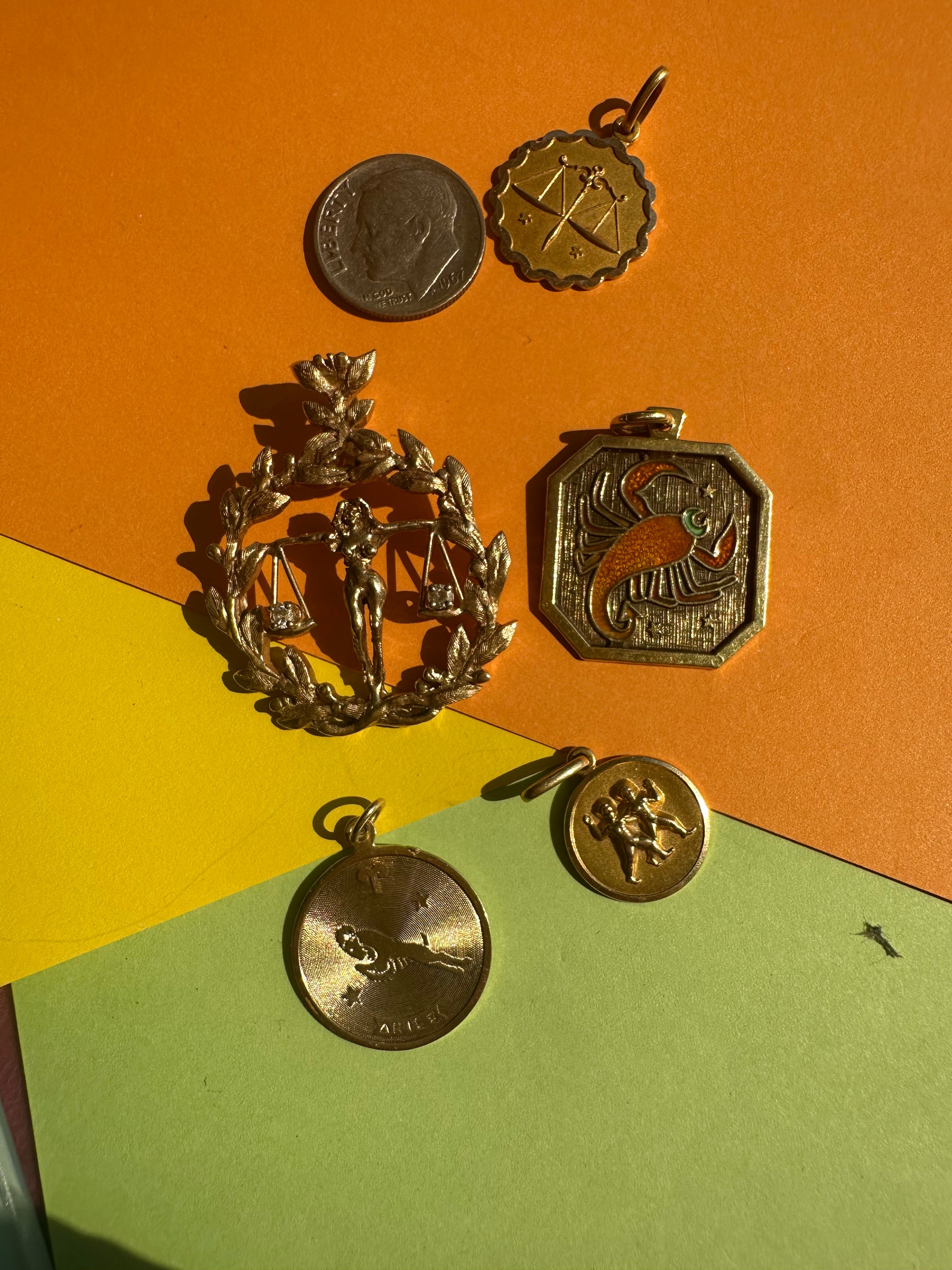 vintage zodiac charms
