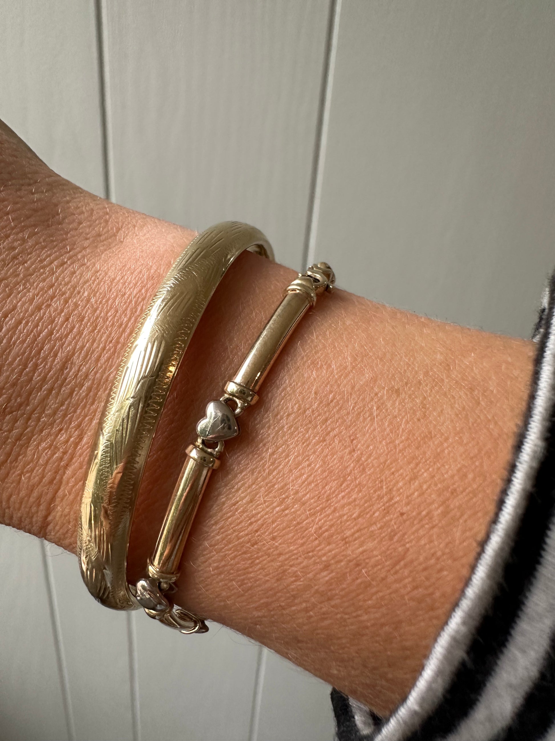 two tone heart bracelet