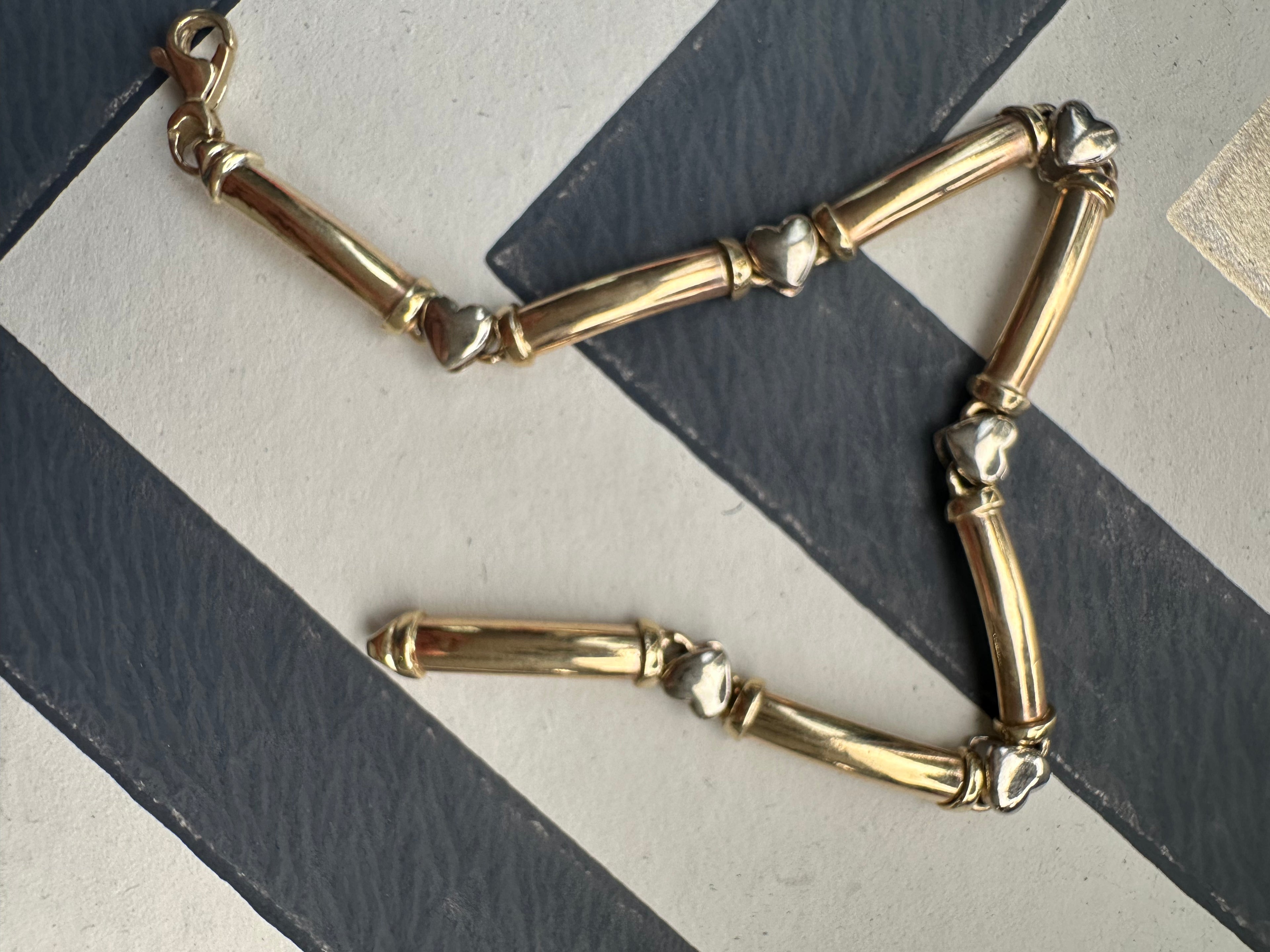 two tone heart bracelet