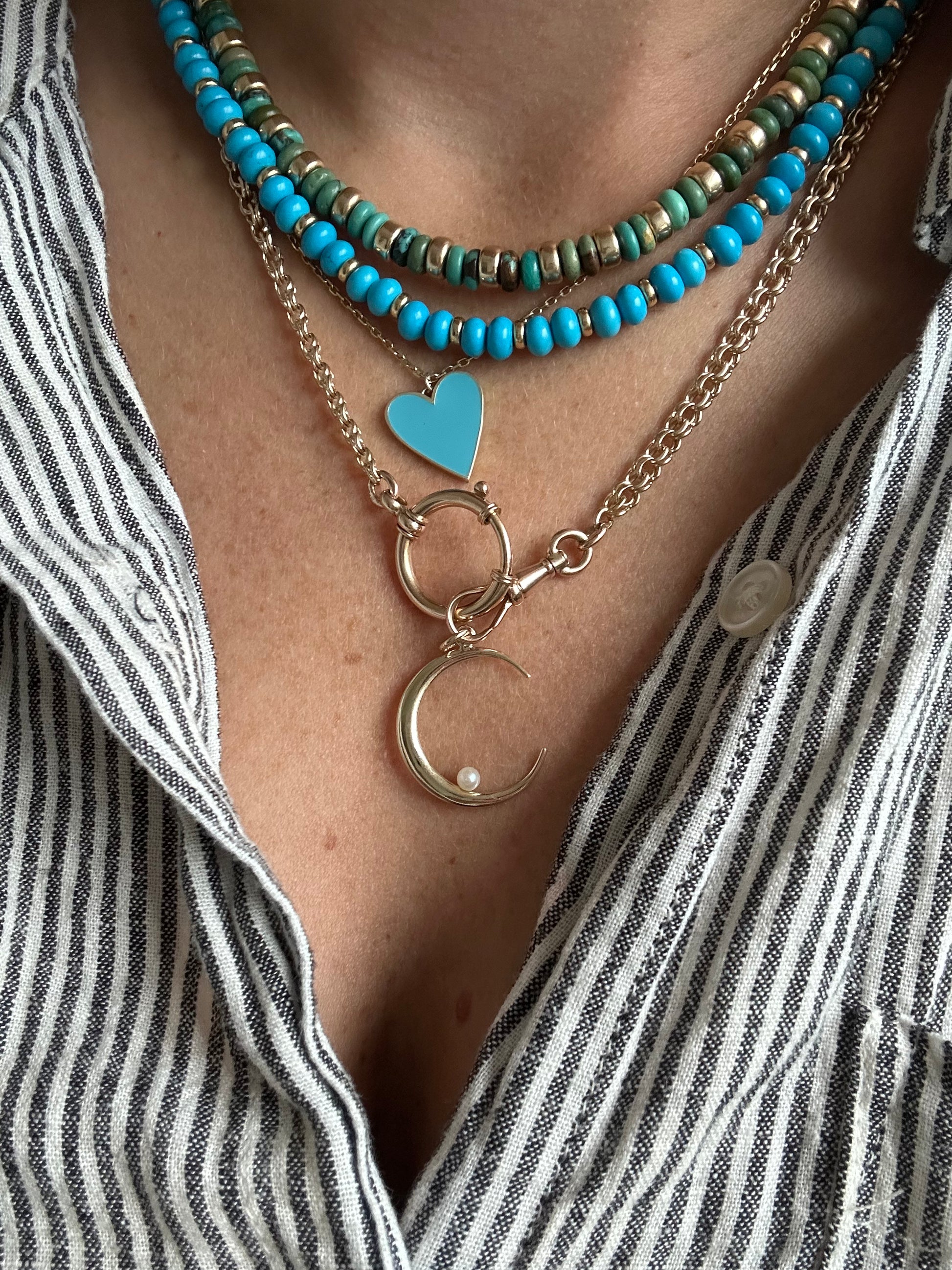 moon charm with pearl