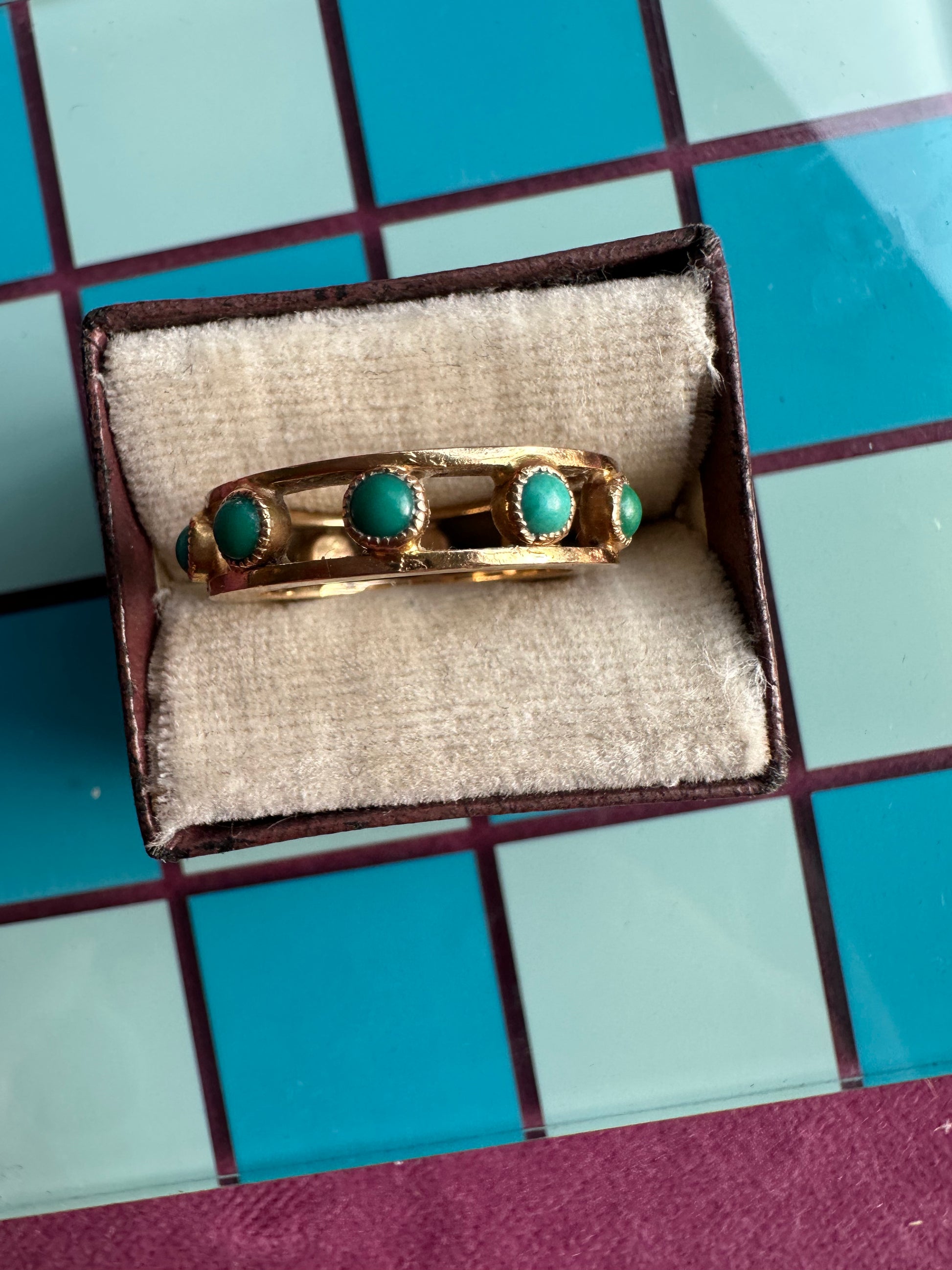 turquoise bezel eternity ring