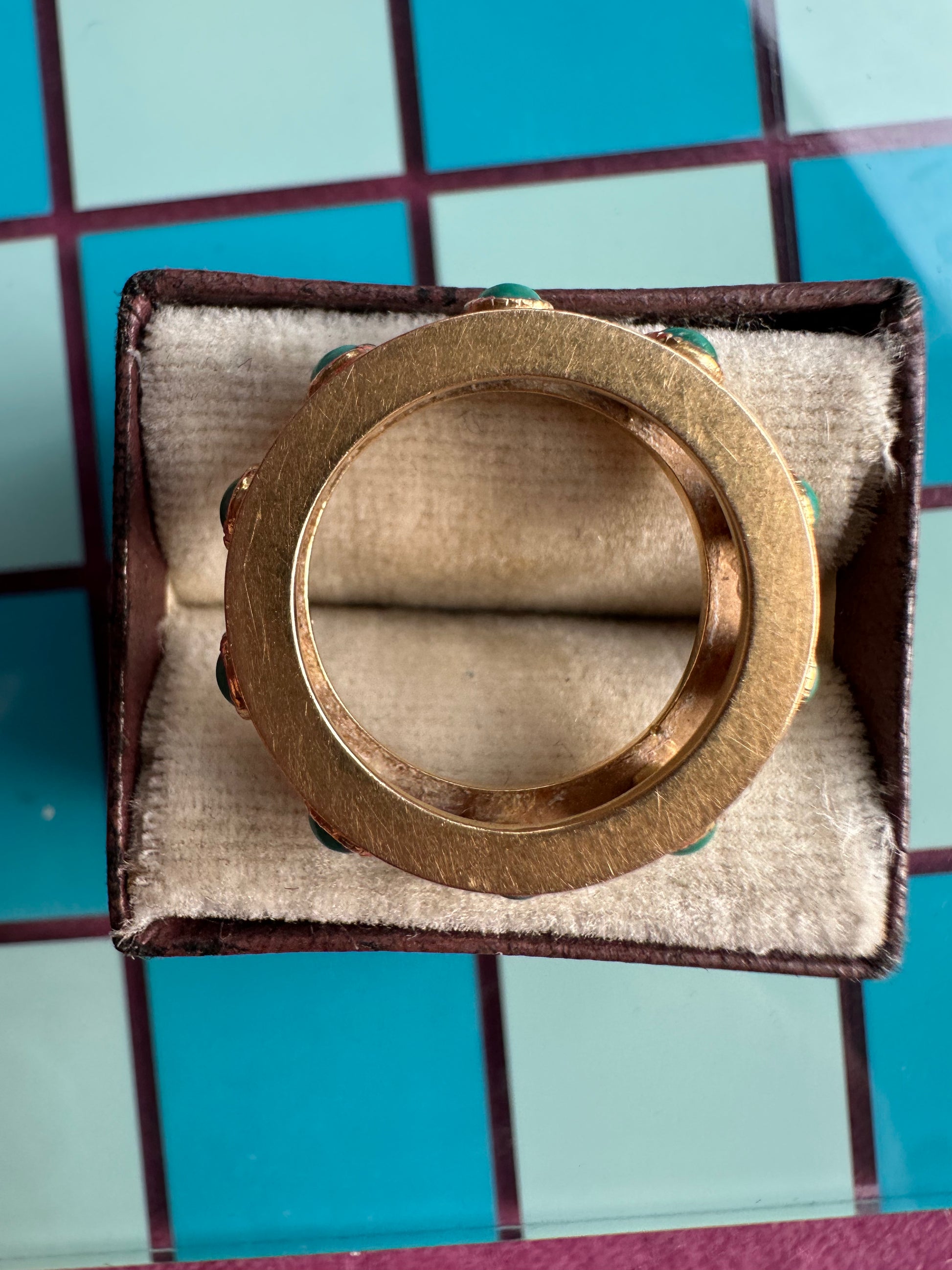 turquoise bezel eternity ring