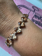 peachy pink gemstone sterling bracelet