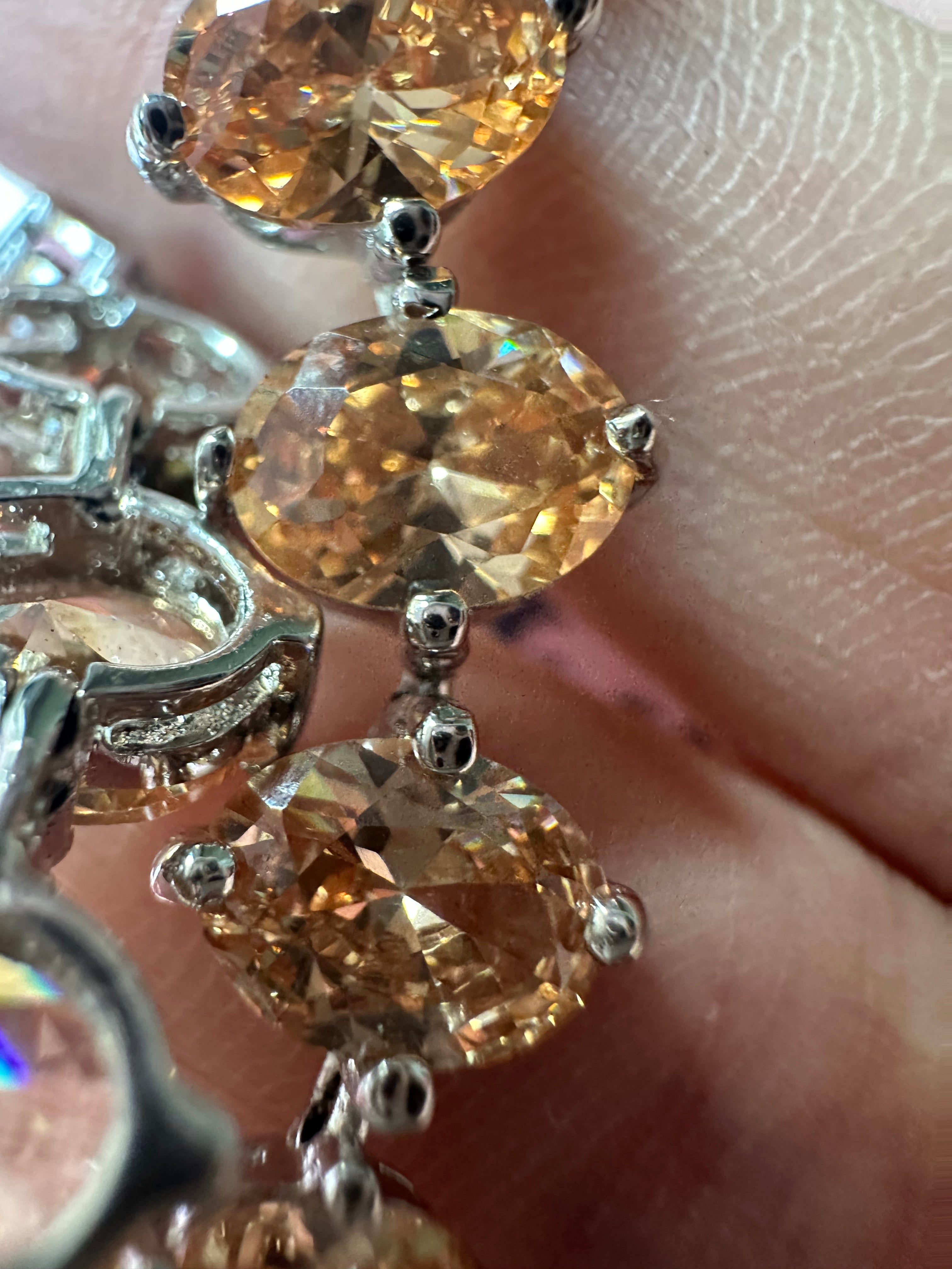 peachy pink gemstone sterling bracelet