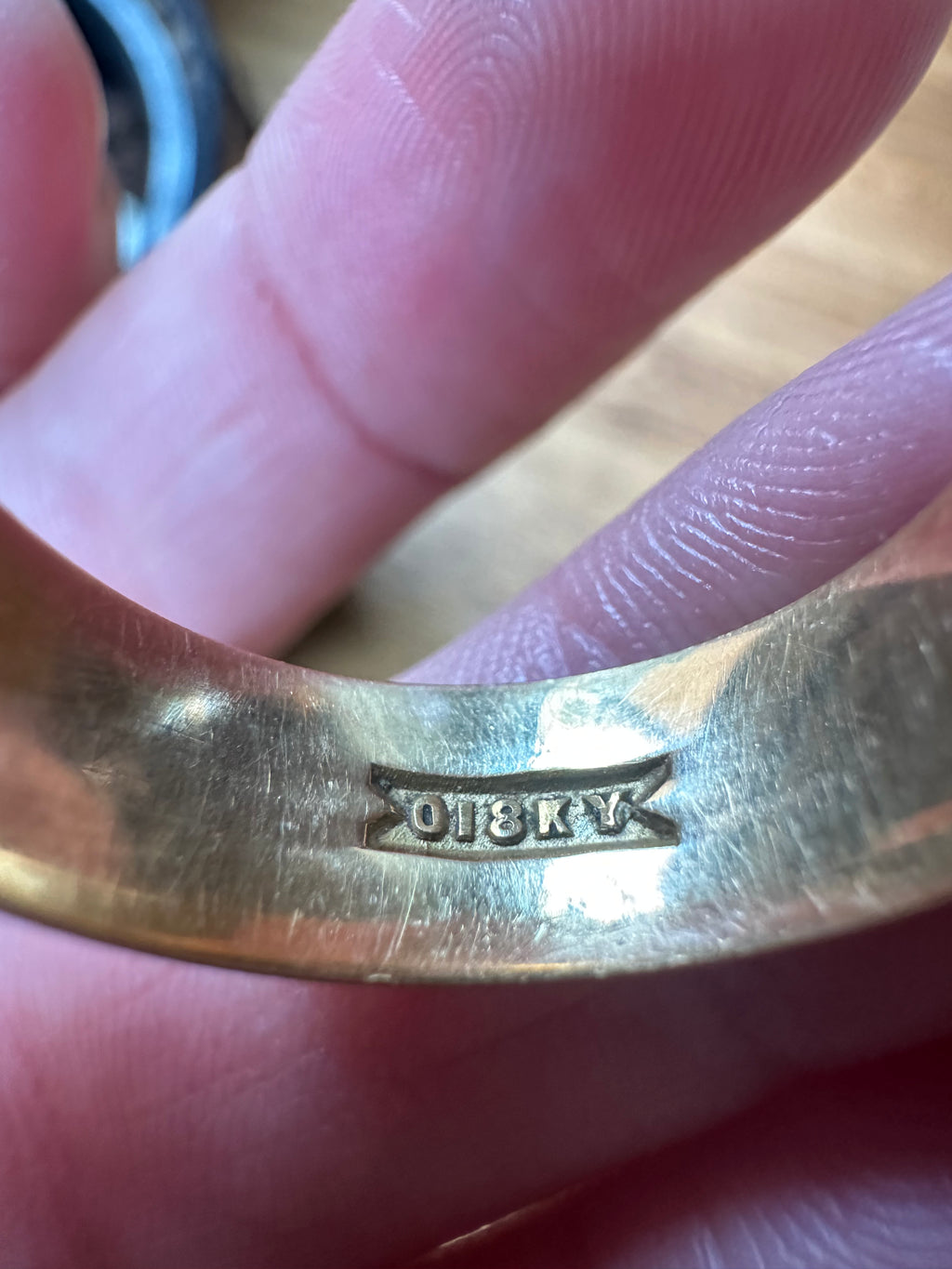 8mm wide antique 18k band