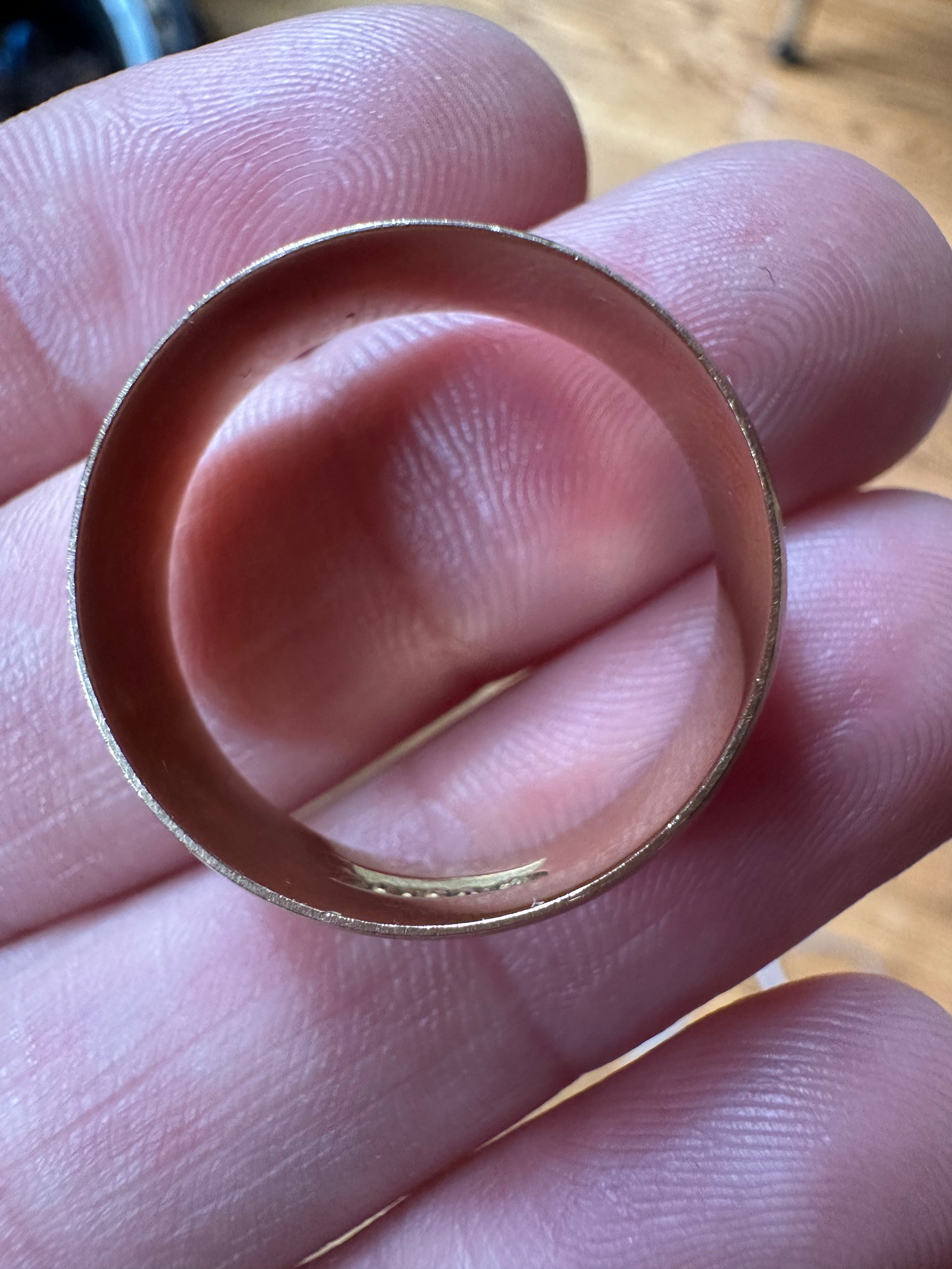8mm wide antique 18k band