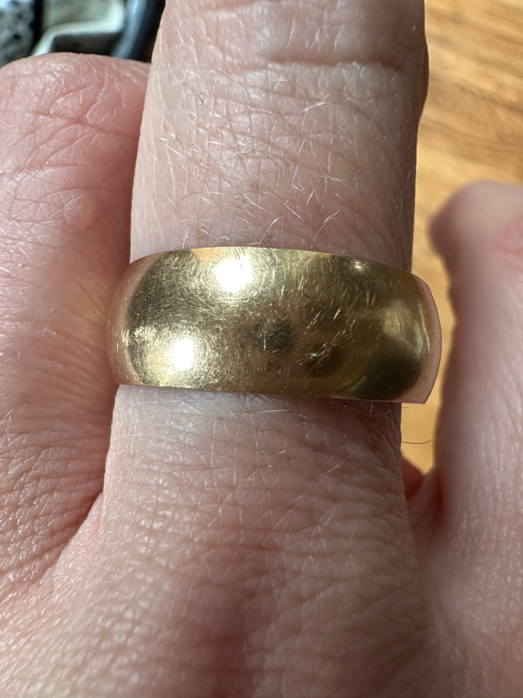 8mm wide antique 18k band