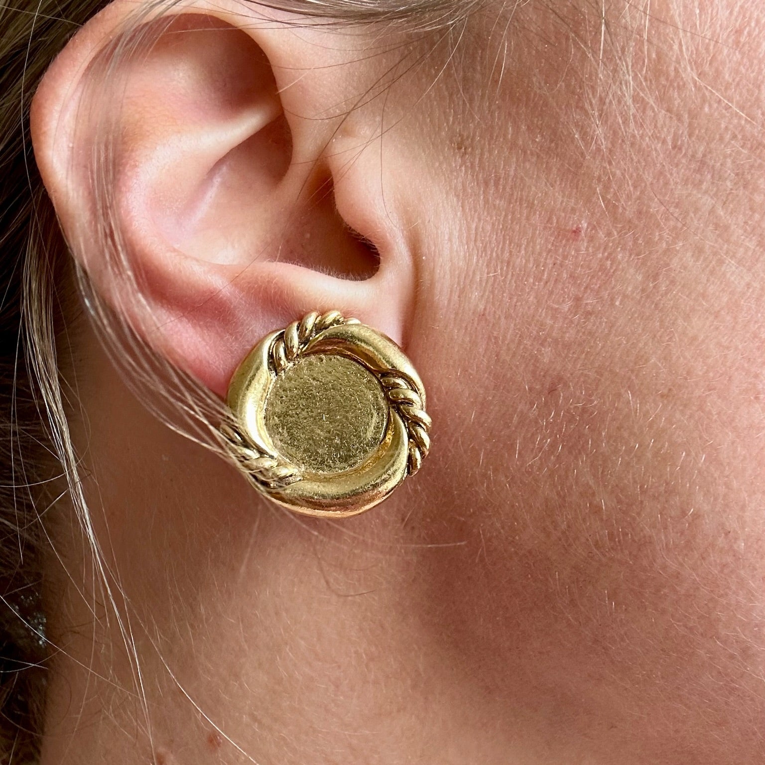 Timeless vintage gold plated coin earrings