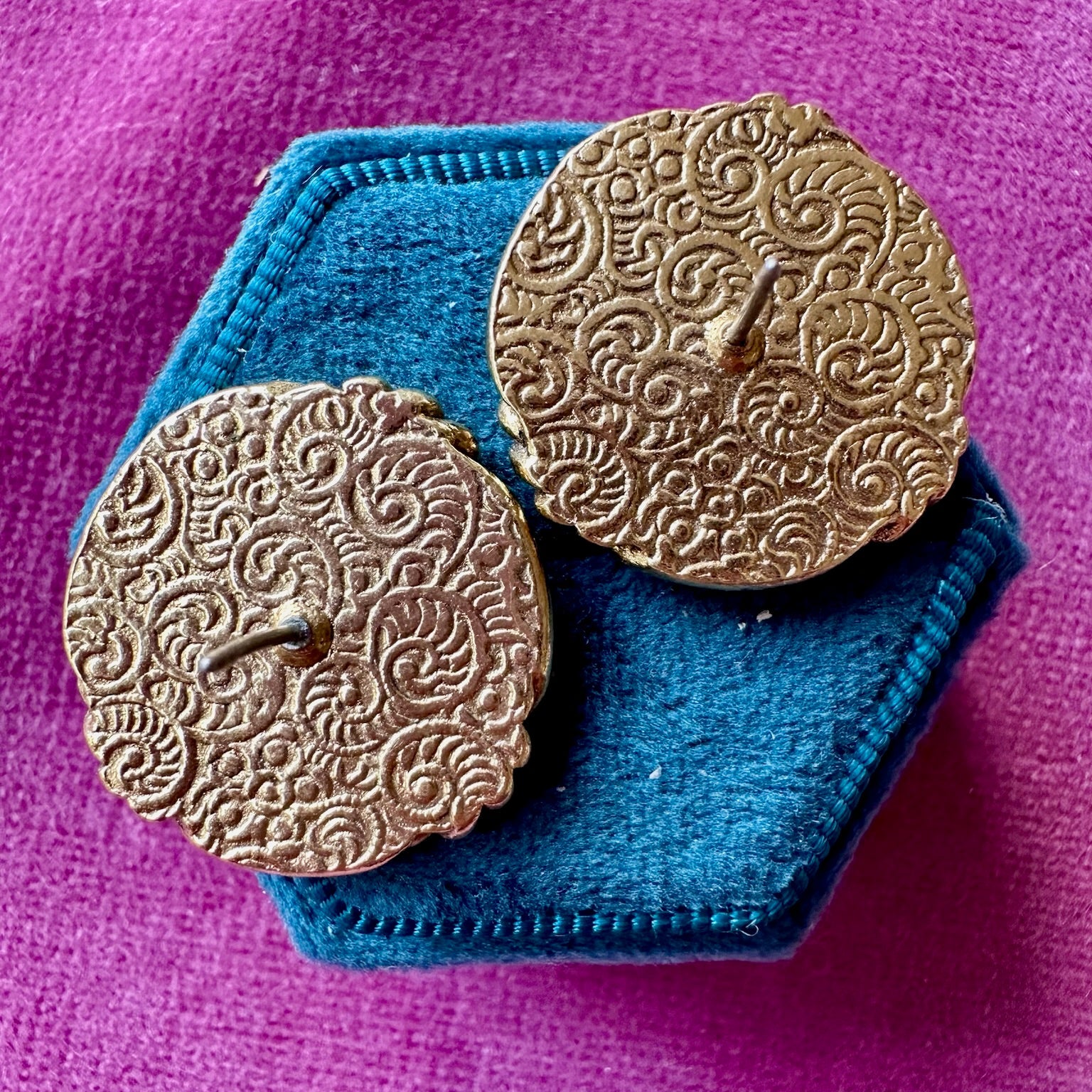 Timeless vintage gold plated coin earrings