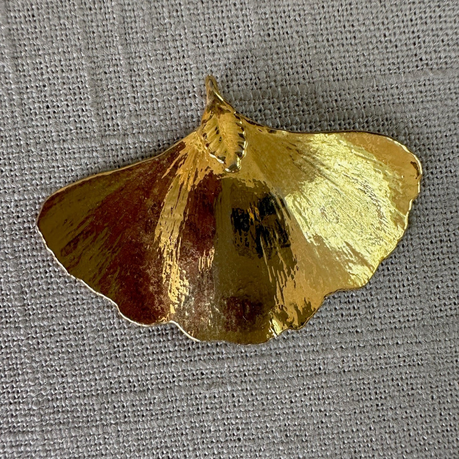 Vintage gold plated leaf pendant