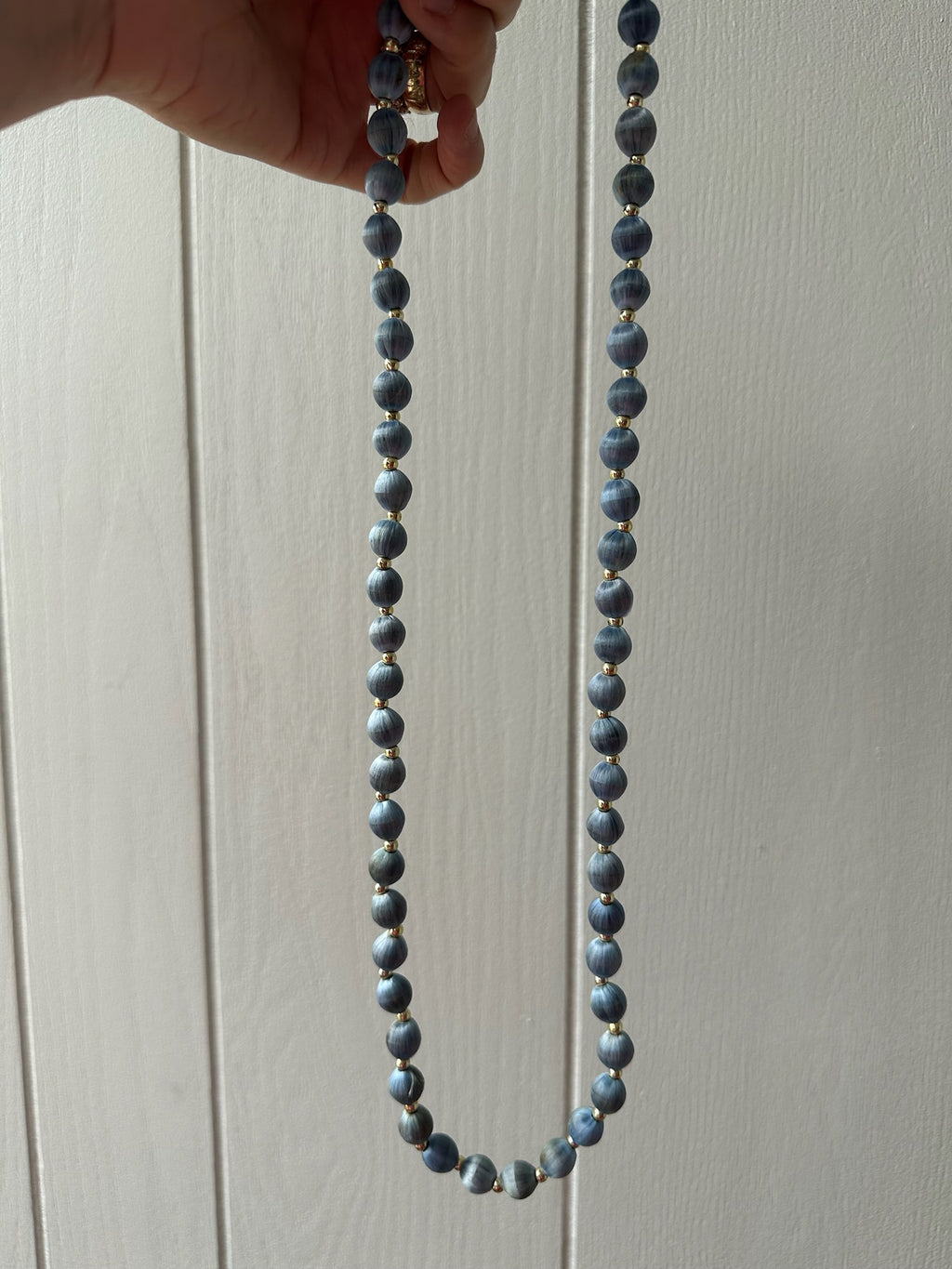 Colorful thread beads with gold plated bead strands