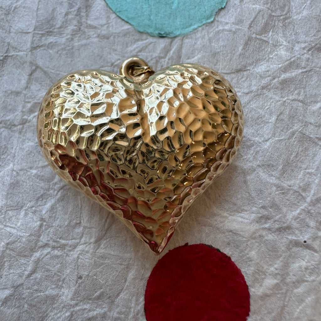 Large Hammered Puffy Heart