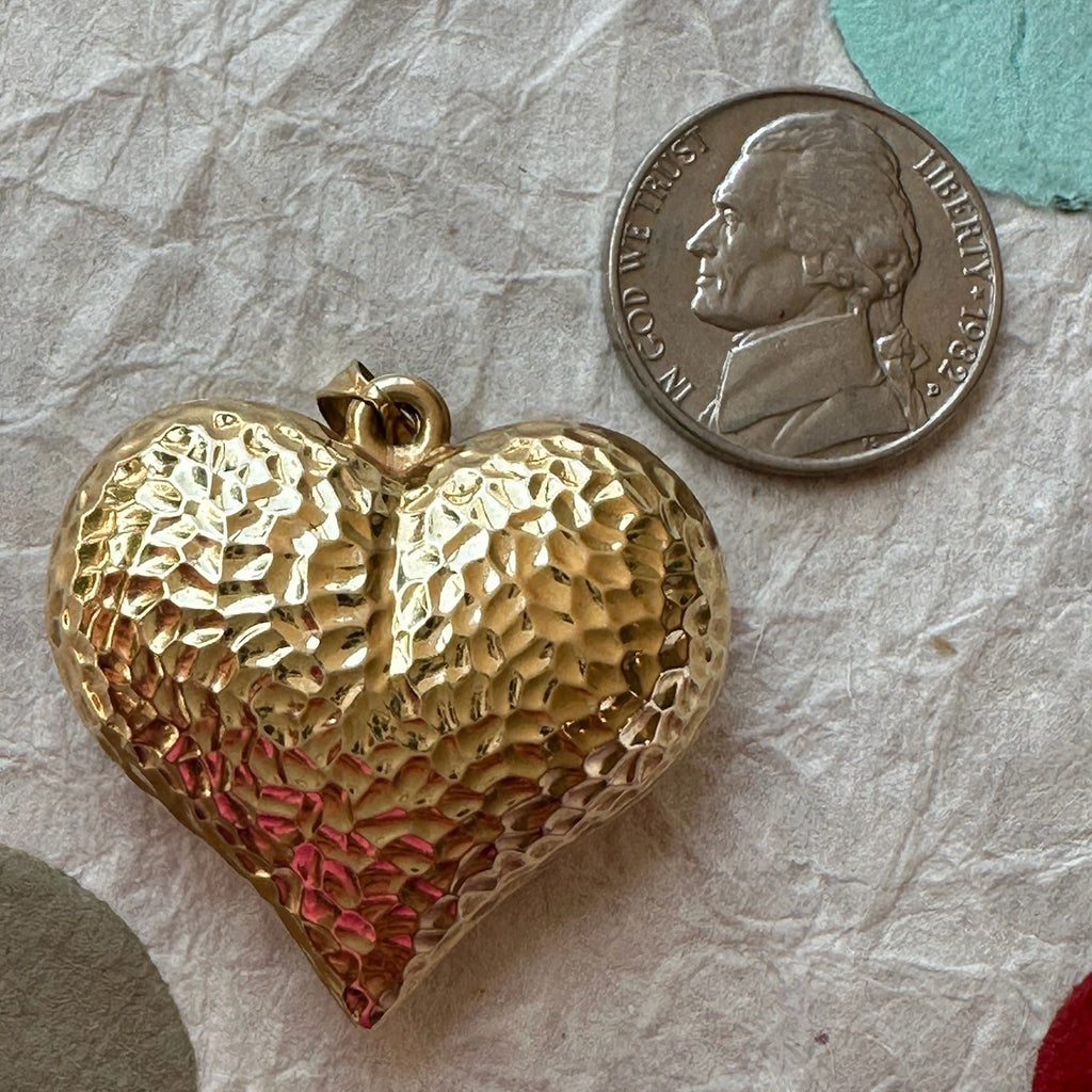 Large Hammered Puffy Heart