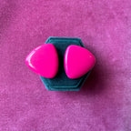 Oversized vintage enamel hot pink stud earrings