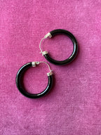 Fun vintage enamel hoop earrings