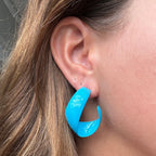 Fun vintage enamel hoop earrings