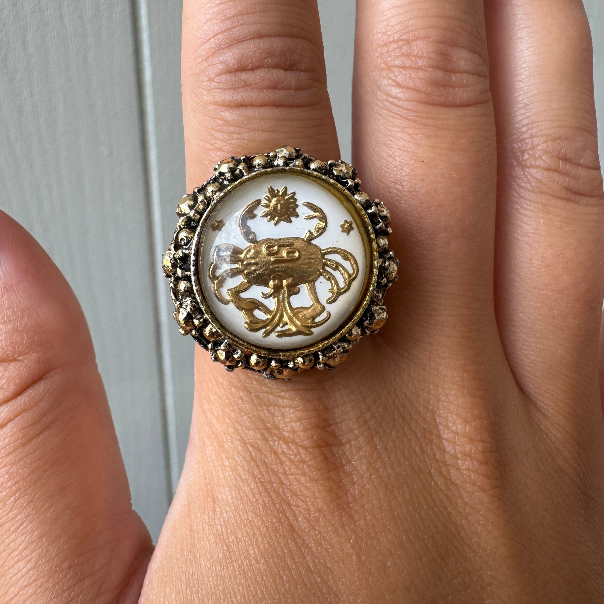 Bold and beautiful vintage Cancer ring