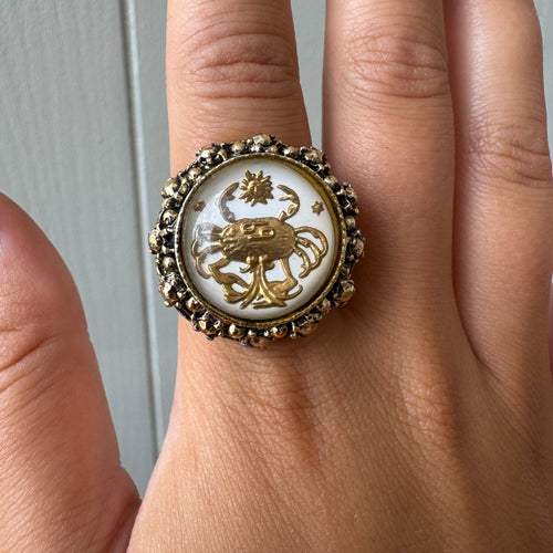 Bold and beautiful vintage Cancer ring