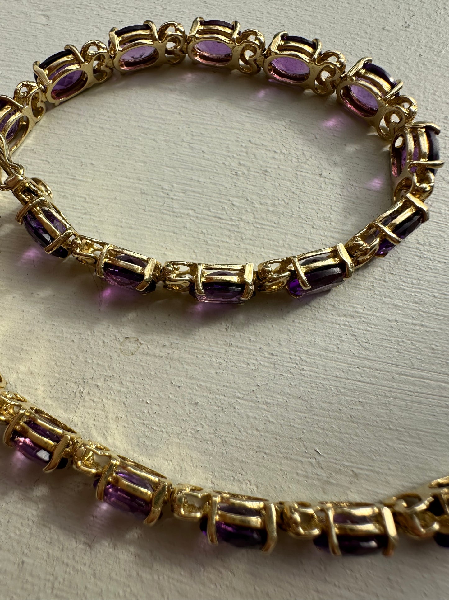 14k gold amethyst tennis bracelet