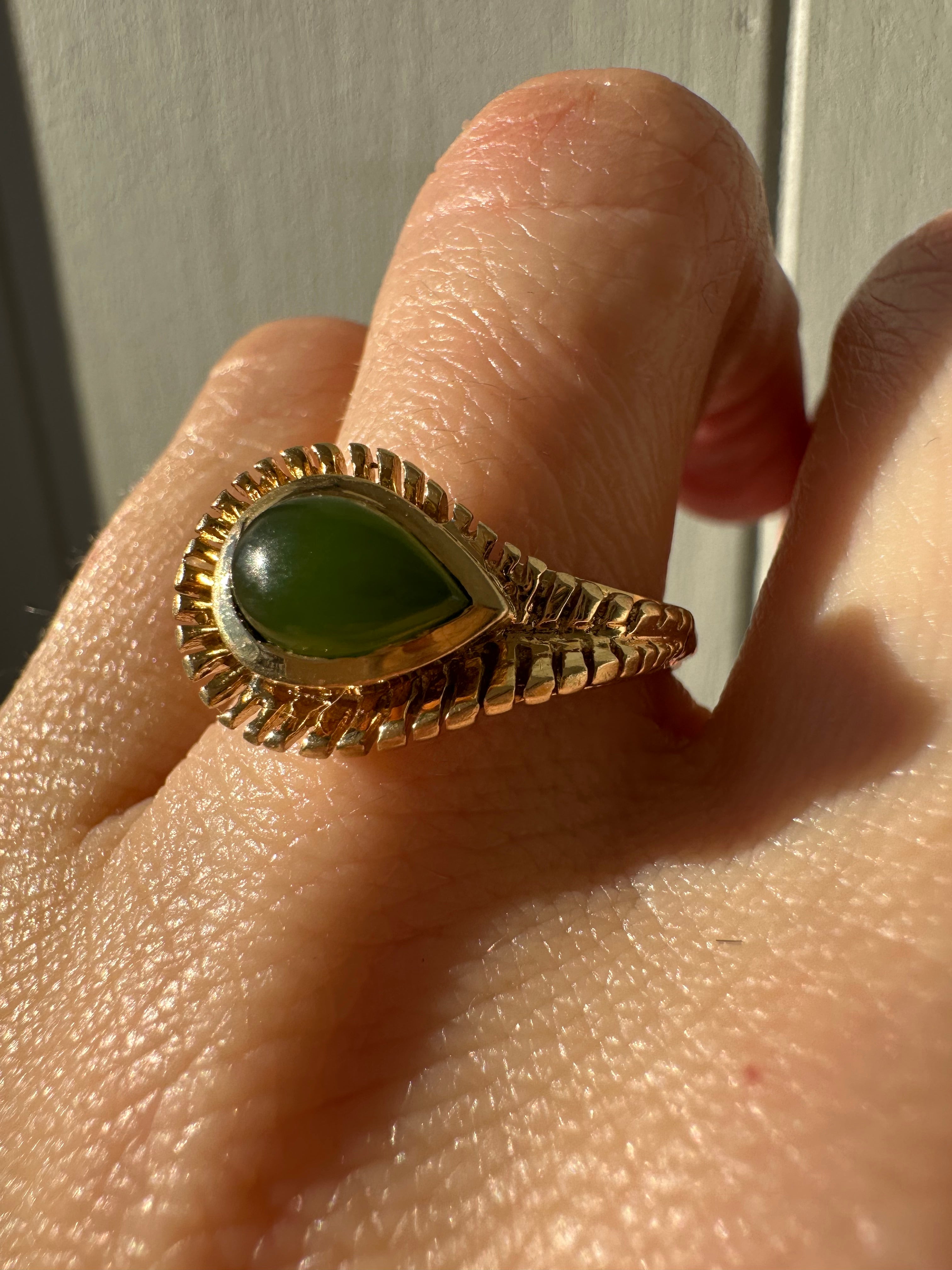 jade snakey or eye ring