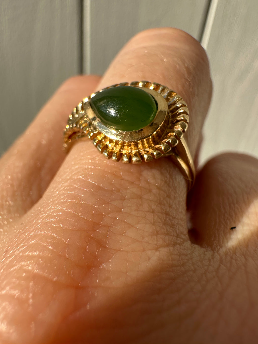 jade snakey or eye ring