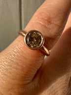 rose gold and bezel set champagne diamond rings