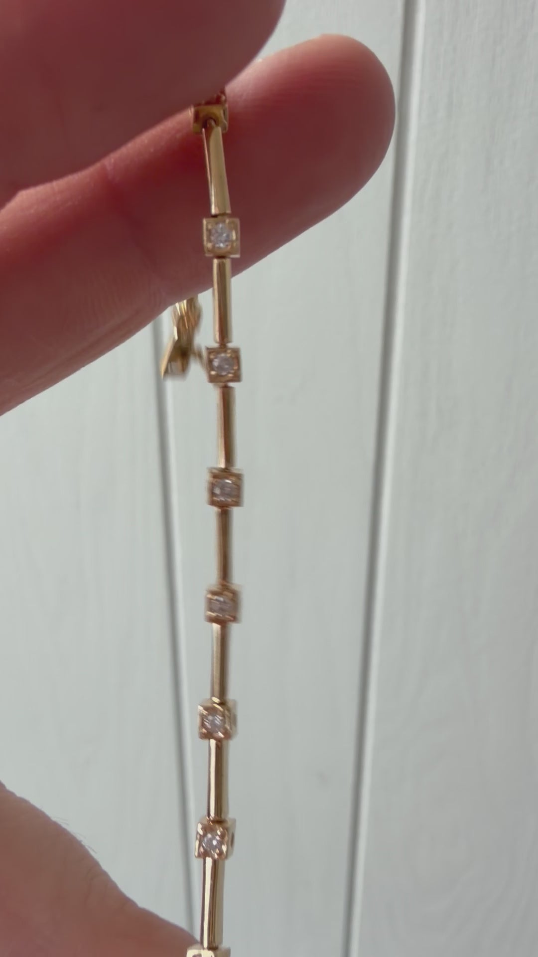 square link diamond tennis bracelet