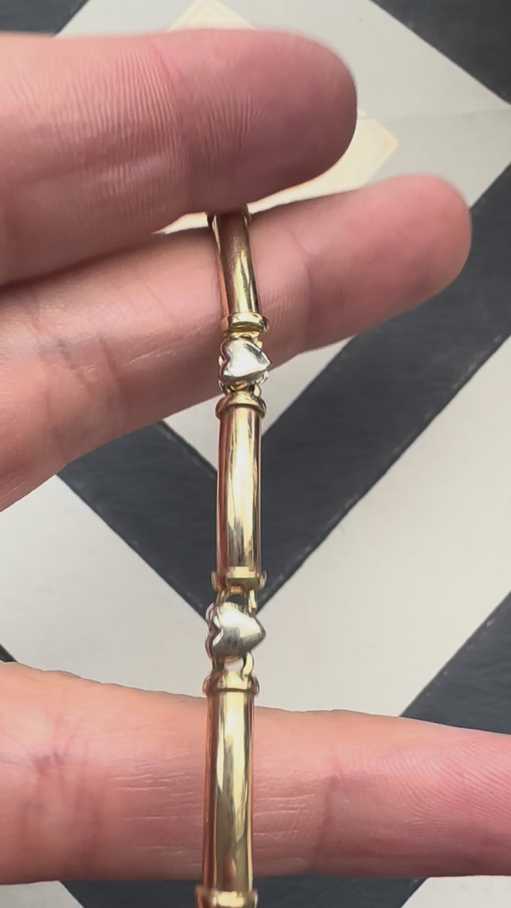 two tone heart bracelet