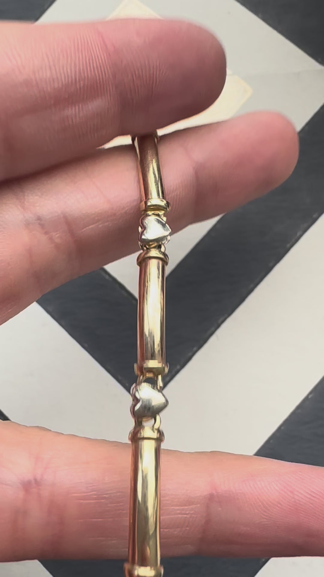two tone heart bracelet