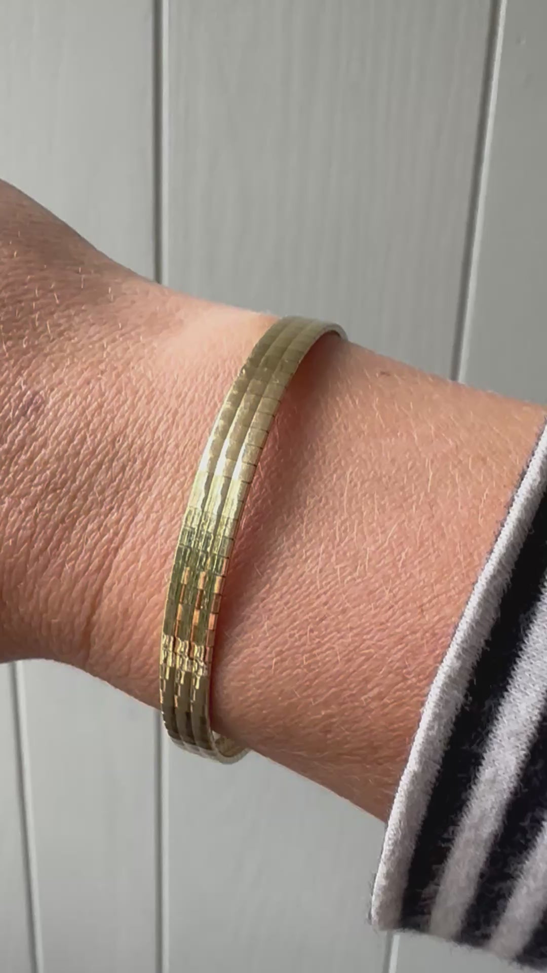 omega style squared edge bracelet