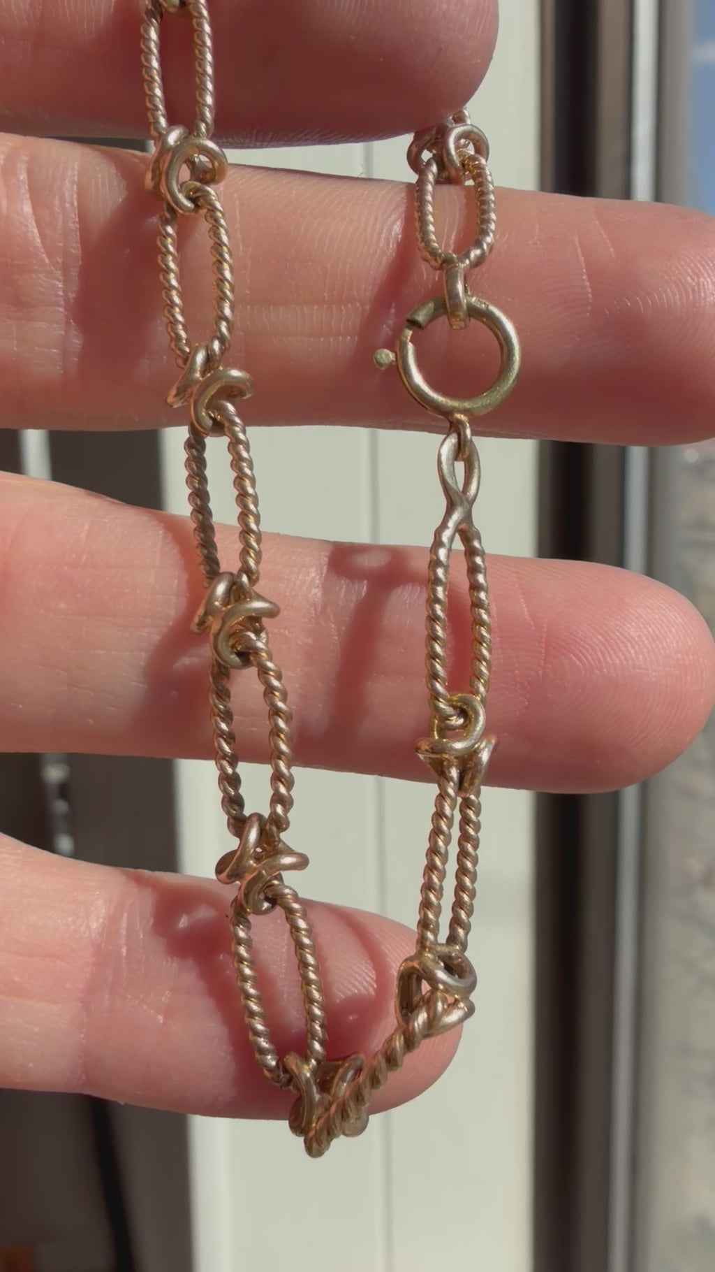 textured open link charm bracelet