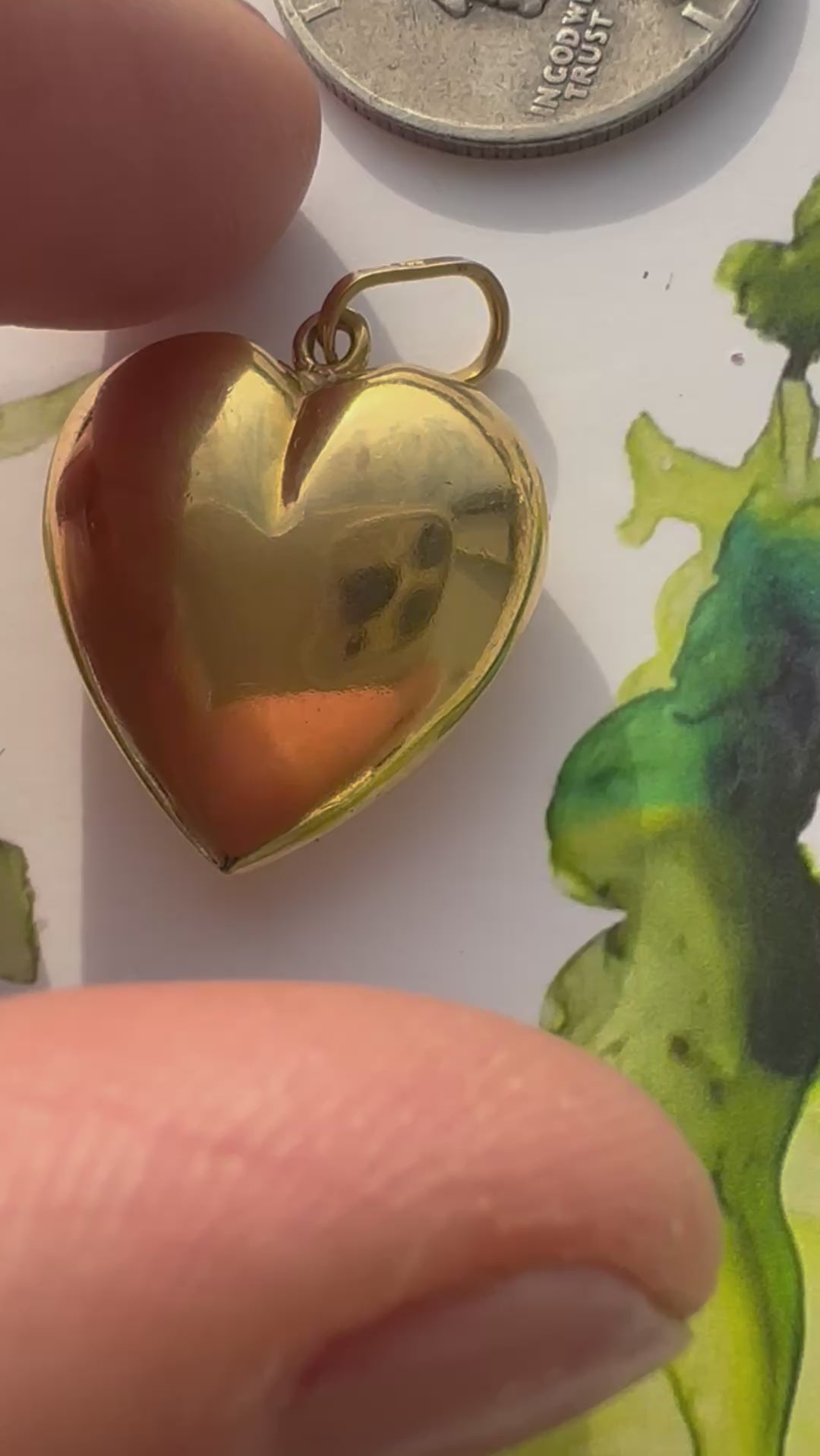 oversized 18k gold puffy heart