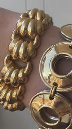 vintage 18k heavy croissant bracelet