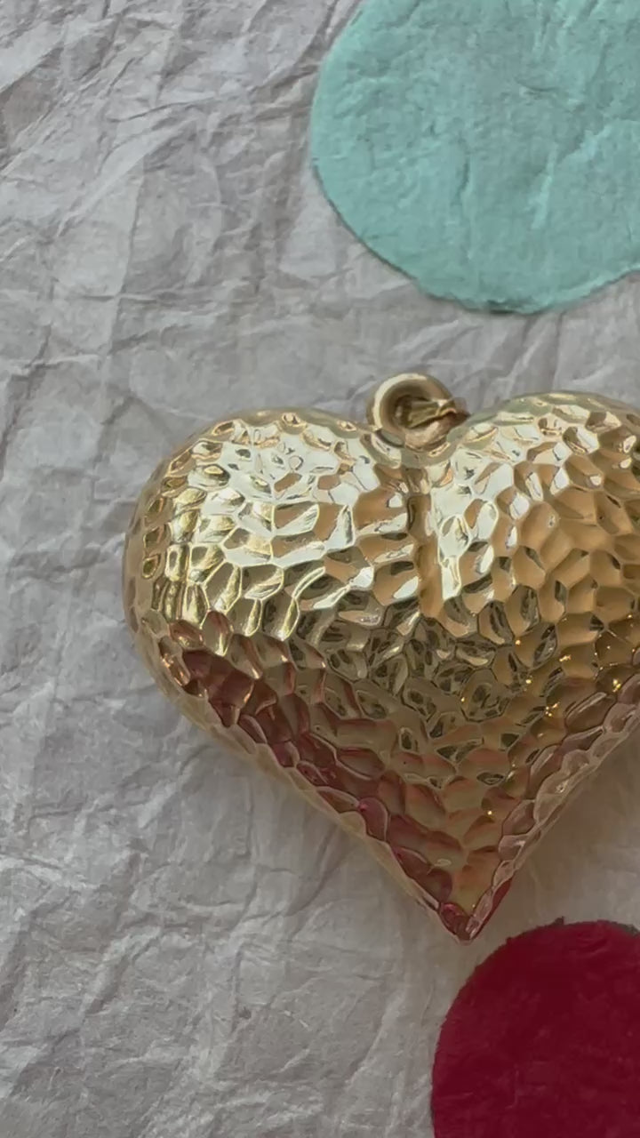 Large Hammered Puffy Heart