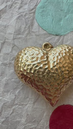 Large Hammered Puffy Heart