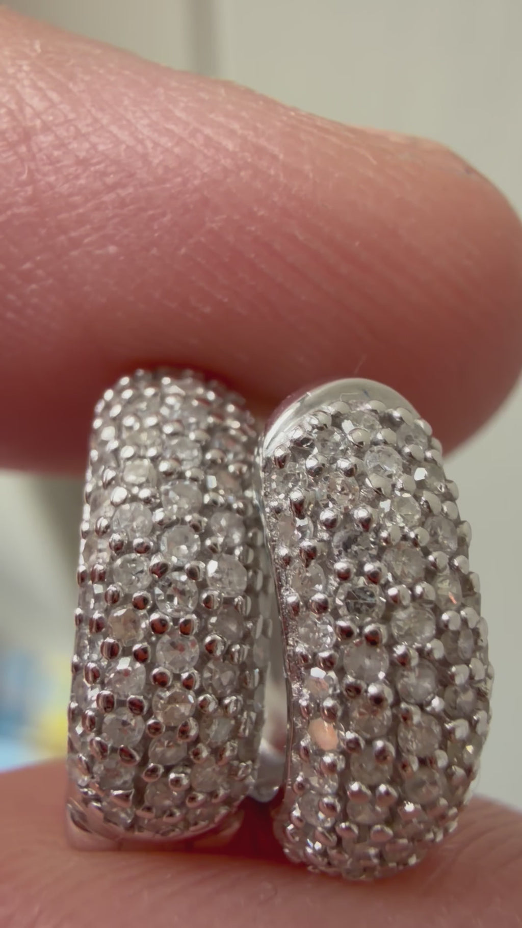 white gold diamond huggies
