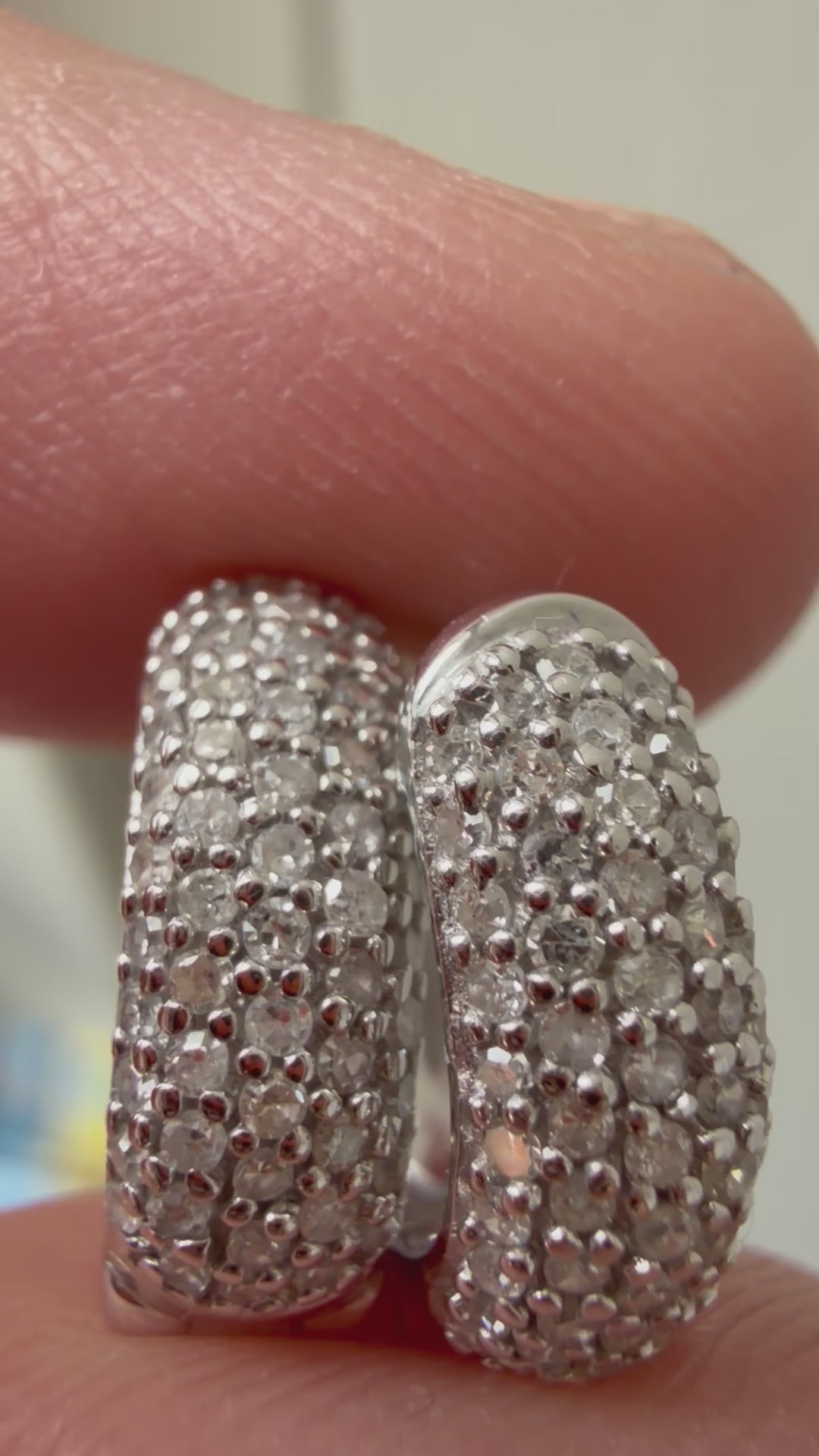 white gold diamond huggies