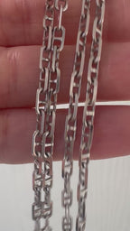 18k white gold 23.75” anchor chain