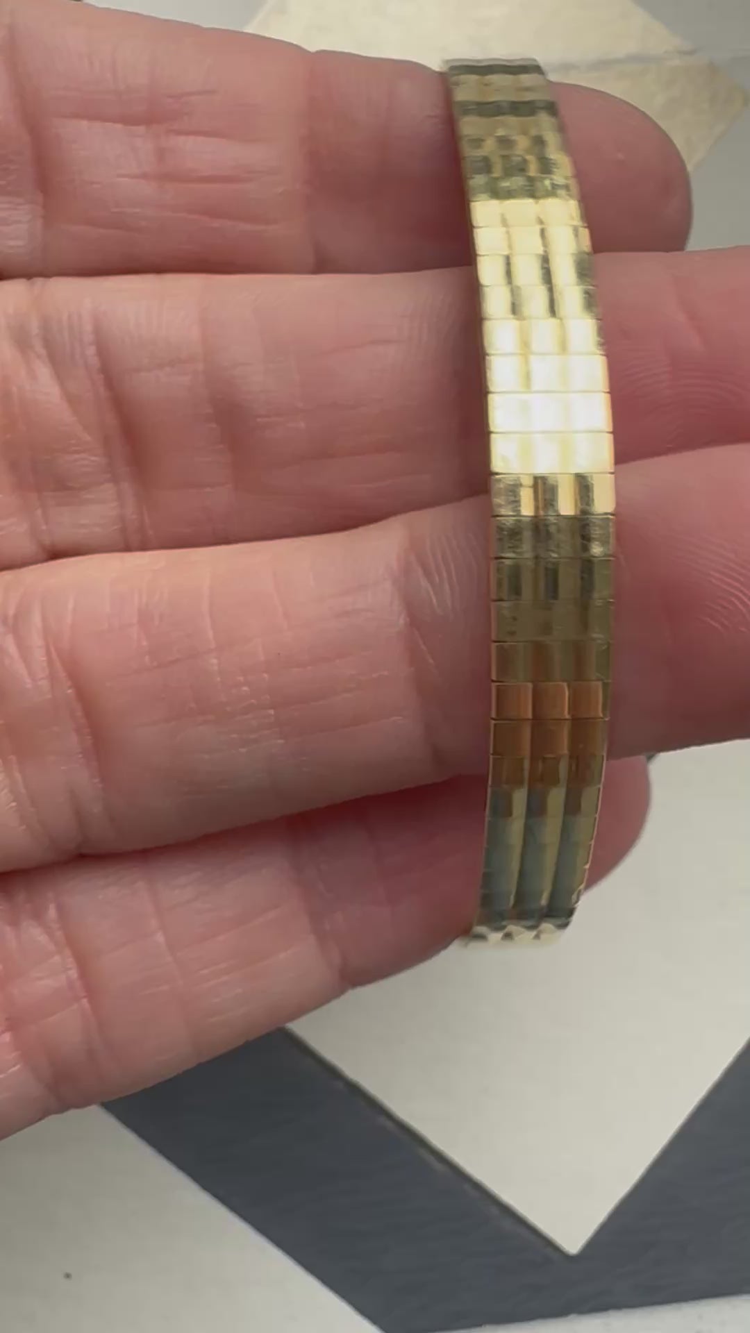 omega style squared edge bracelet