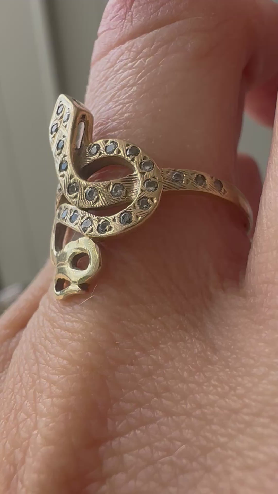 smoky quartz snake ring