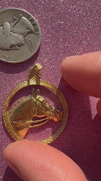 engine turned horse charm