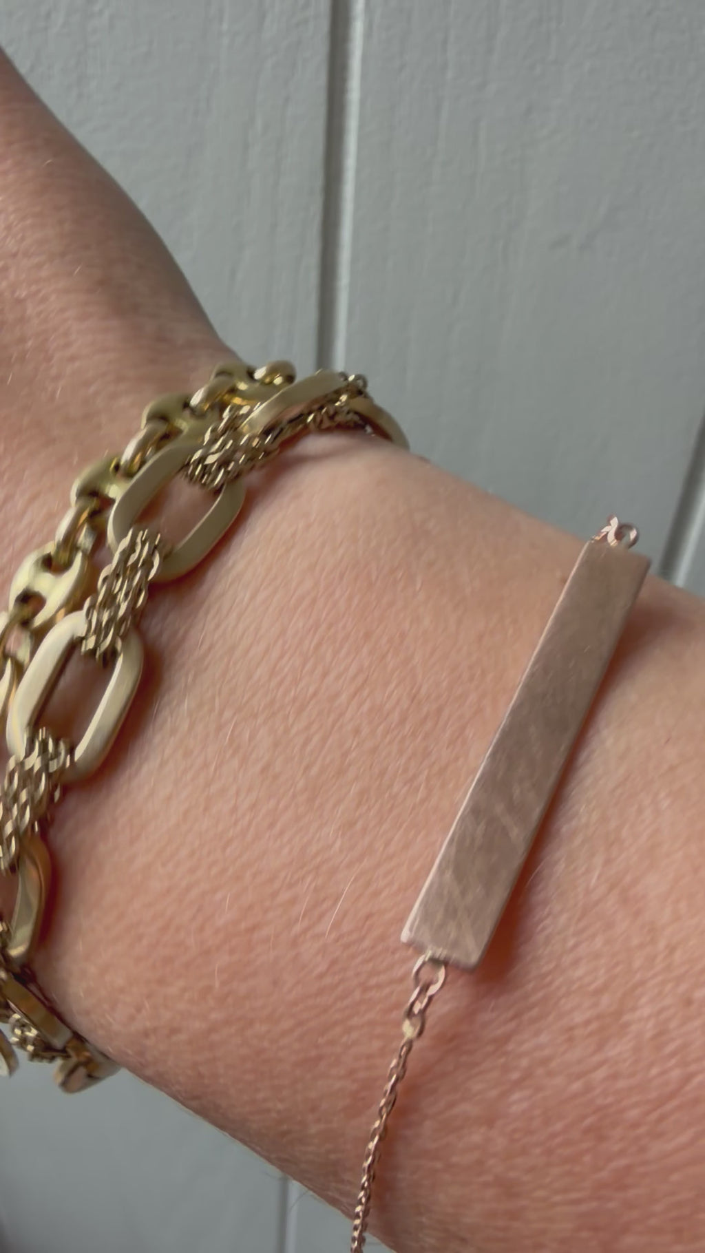 rose gold simple ID bracelet