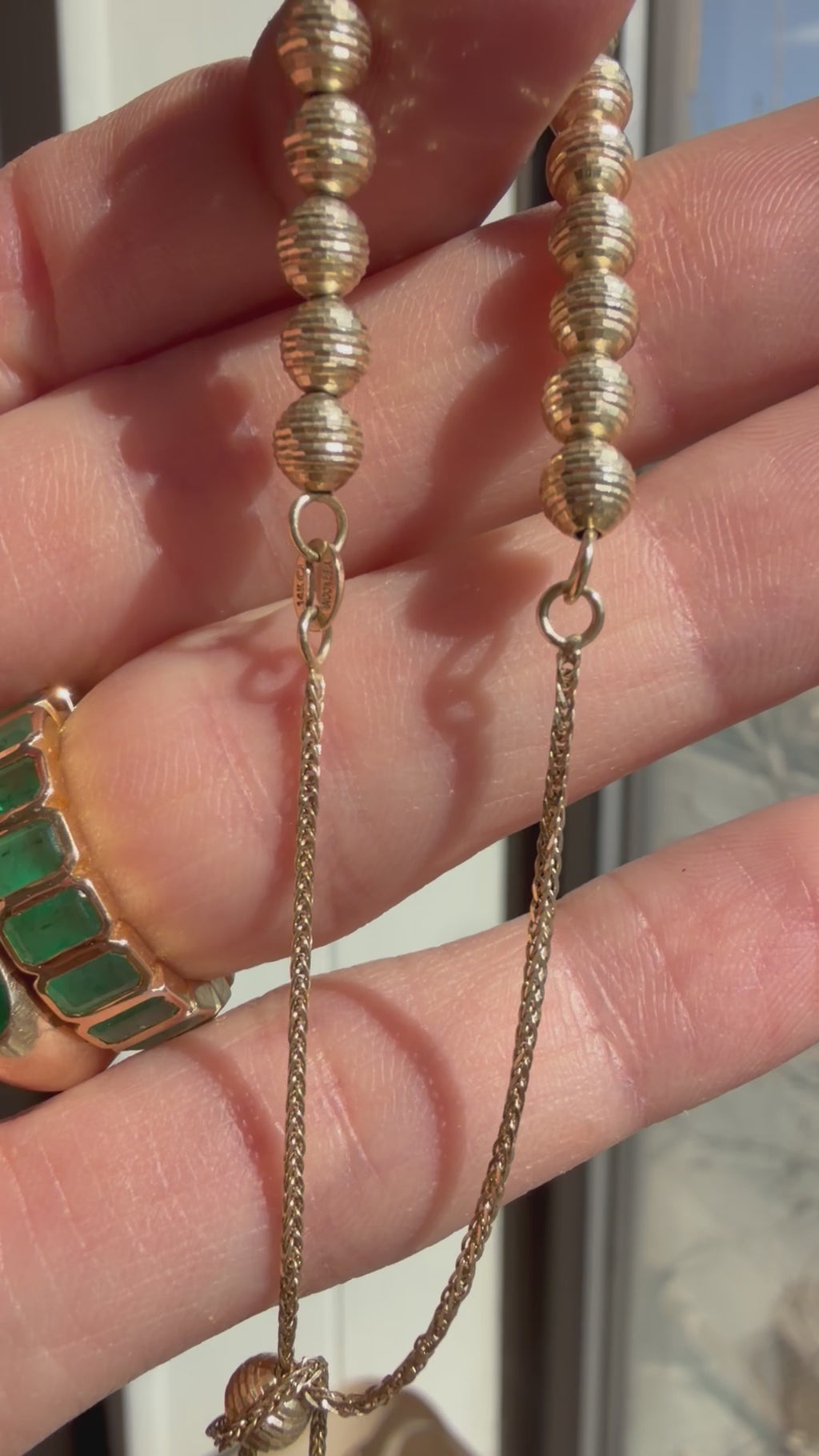 faceted beads adjustable bracelet