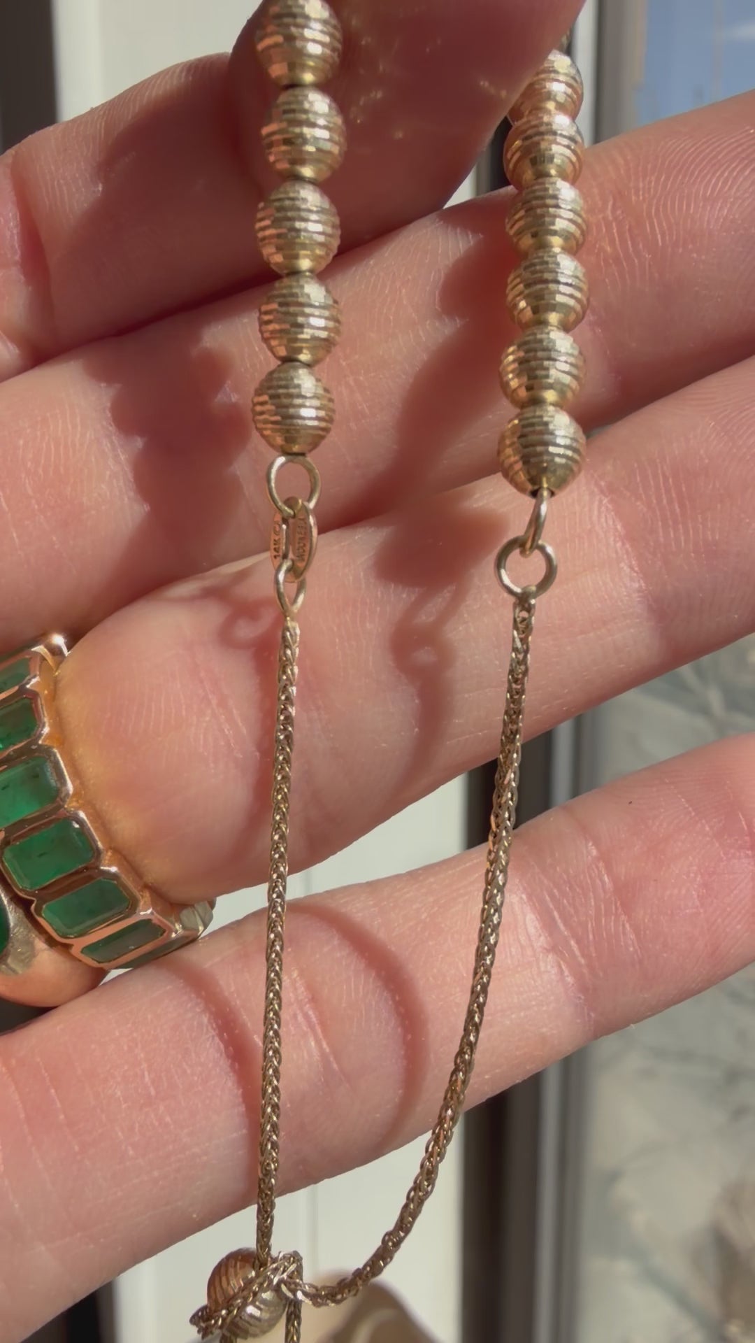 faceted beads adjustable bracelet